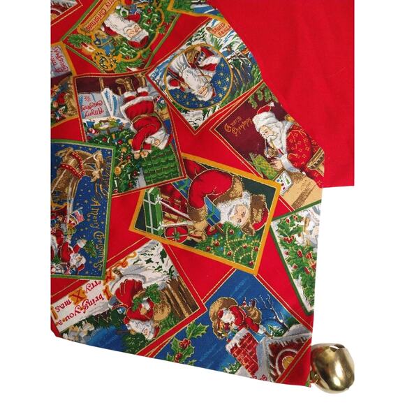 Vintage Hand-Made Table Runners (55”) – Santa Claus Postcards & Bells – Lot of 4 - Picture 6 of 10